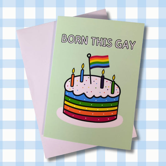 Born this gay - Grußkarte Grußkarte kindafcreations