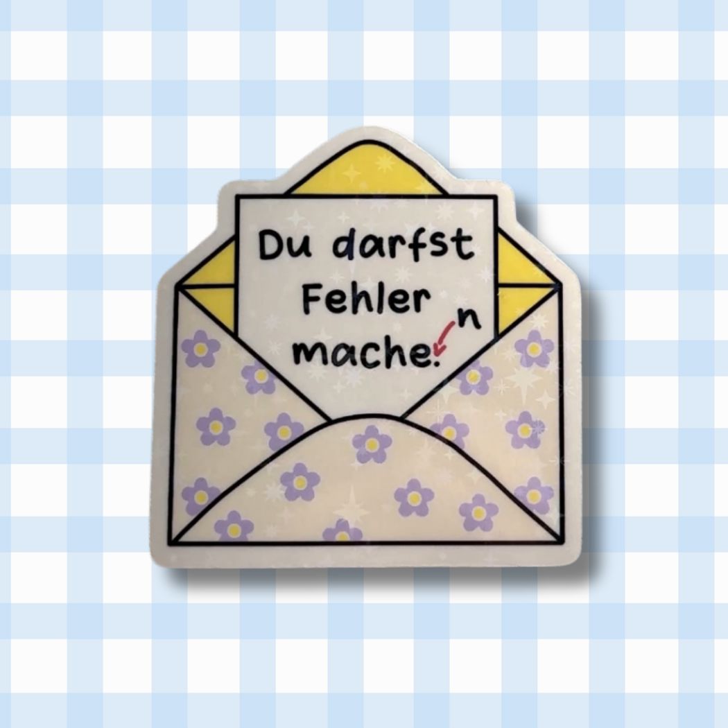Du darfst Fehler machen - Brief - Holo Vinyl Sticker kindafcreations