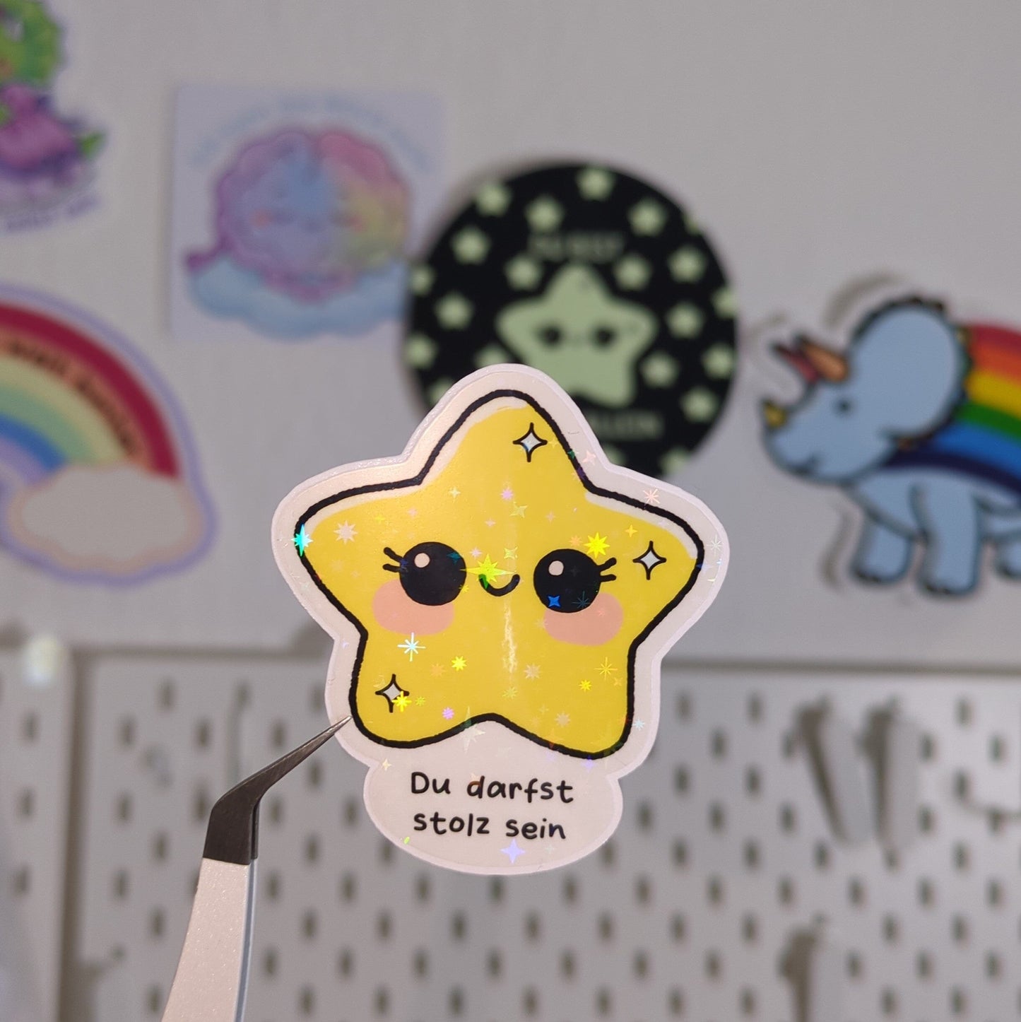 Du darfst stolz sein - Stern - Holo Vinyl Sticker kindafcreations
