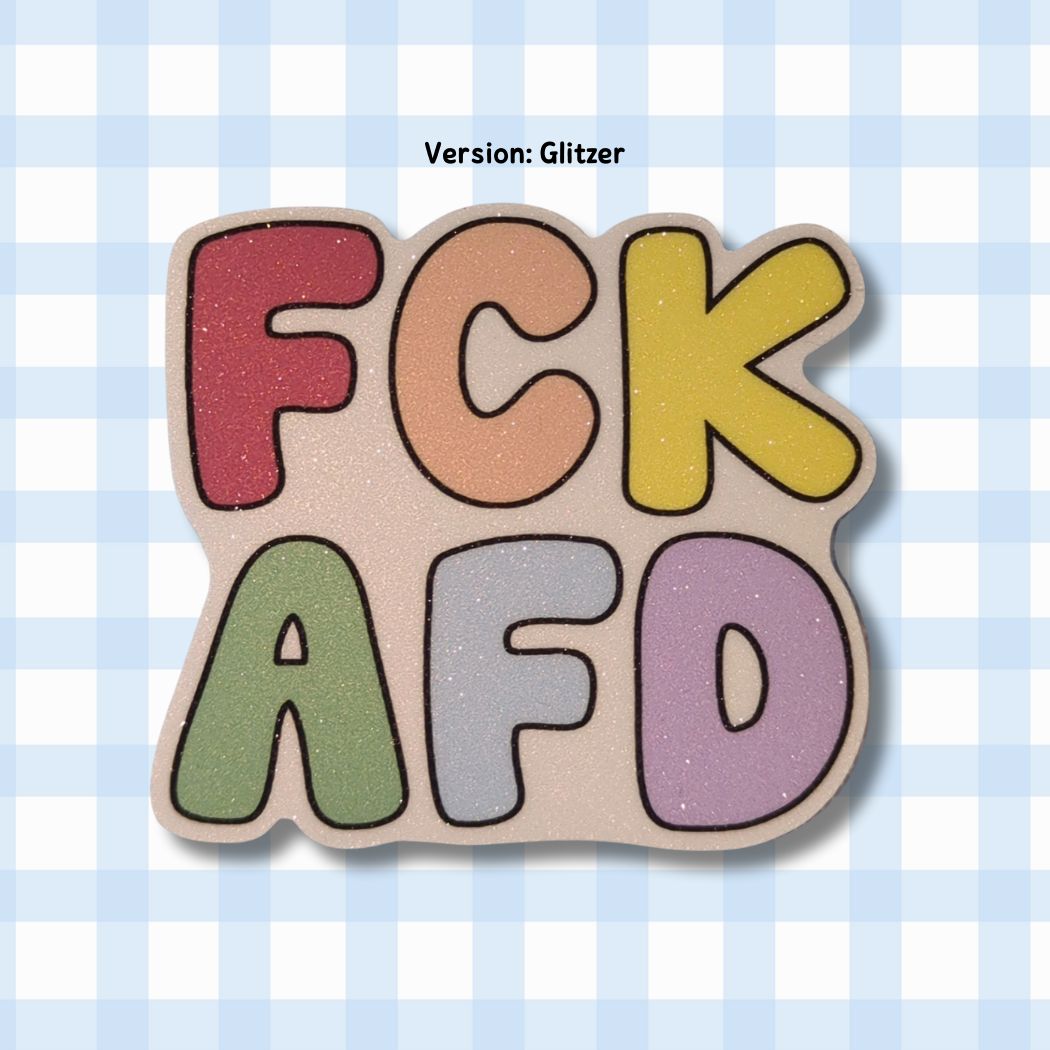 FCK AFD - Holo / Glitzer Vinyl Sticker - Pastell Bunt kindafcreations Glitzer