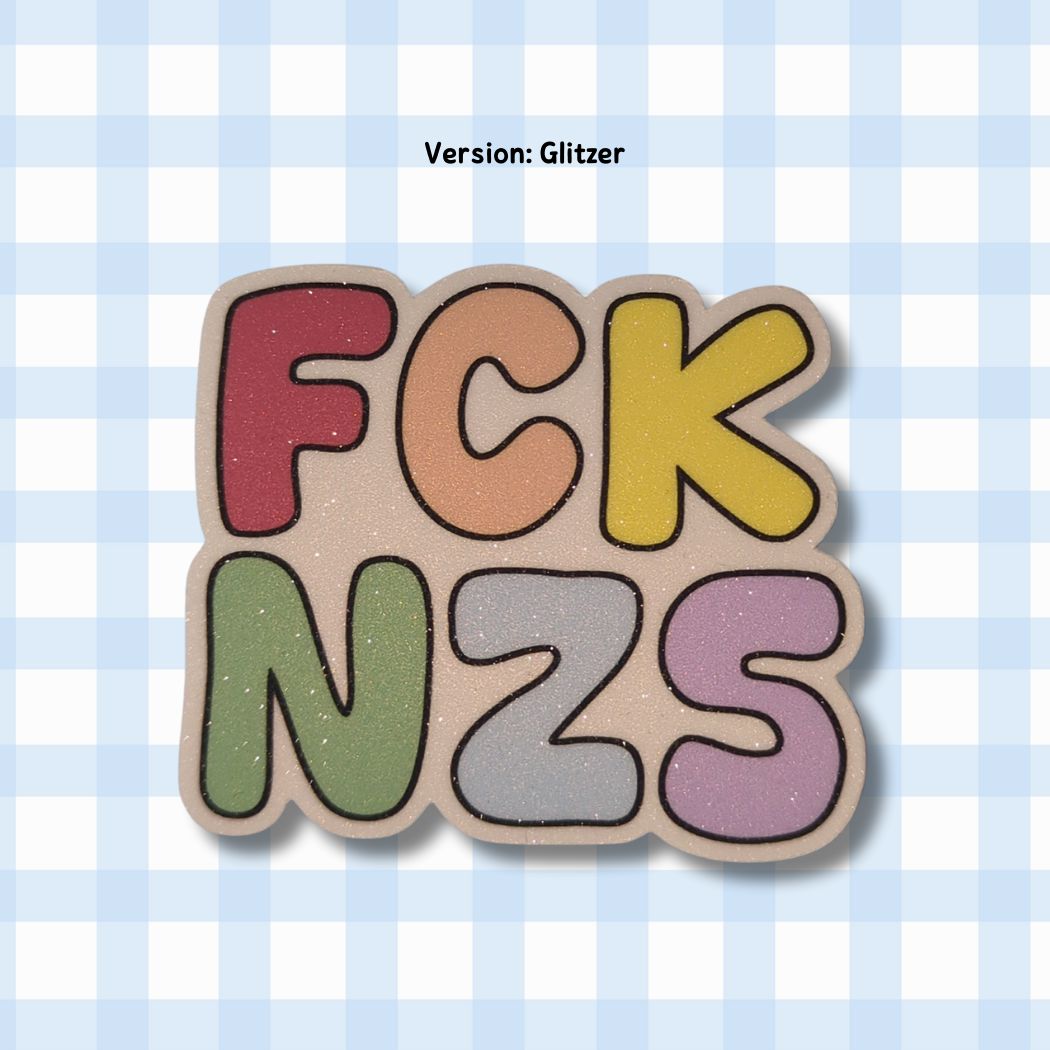 FCK NZS - Holo / Glitzer Vinyl Sticker - Pastell Bunt kindafcreations Glitzer