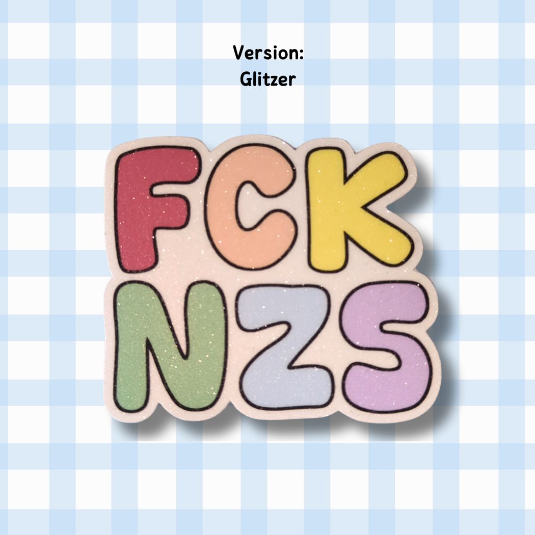 FCK NZS - Holo / Glitzer Vinyl Sticker - Pastell Bunt kindafcreations Glitzer
