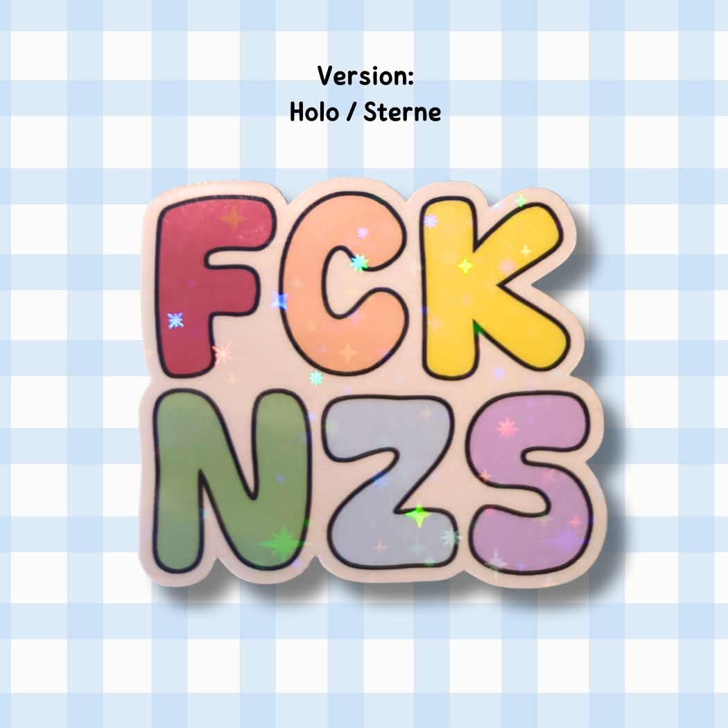 FCK NZS - Holo / Glitzer Vinyl Sticker - Pastell Bunt kindafcreations Holo / Sterne