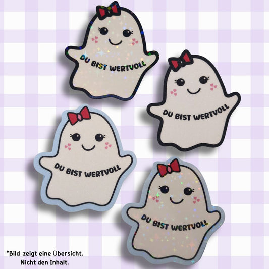 Geist - Du bist wertvoll - Holo / Glitzer Vinyl Sticker Sticker kindafcreations