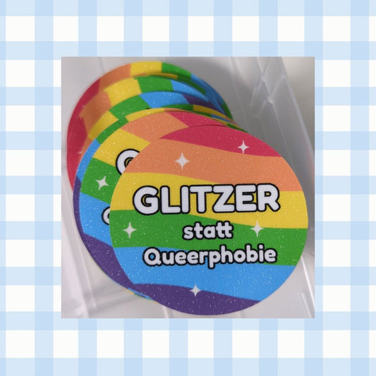 Glitzer statt Queerphobie - Sticker kindafcreations