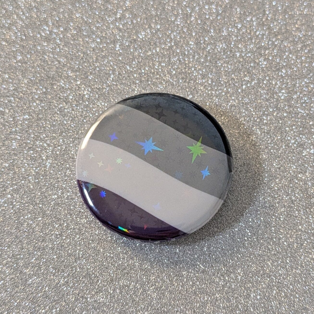 Holo Glitzer Button - Pride Flaggen - verschiedene kindafcreations Asexuell