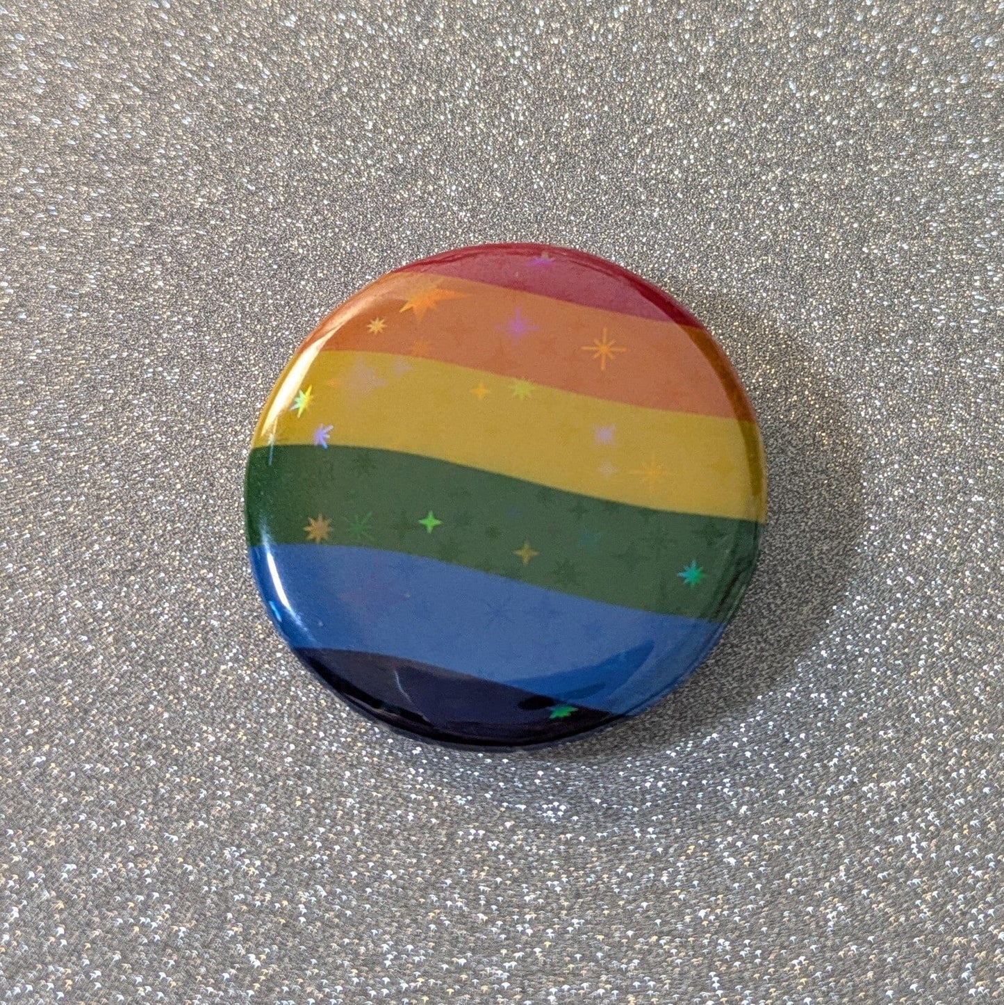 Holo Glitzer Button - Pride Flaggen - verschiedene kindafcreations Regenbogen
