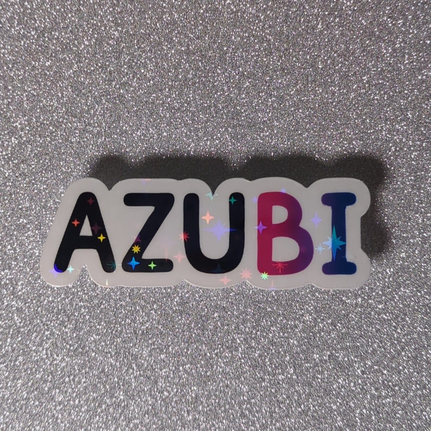 Holo Glitzer Vinyl Sticker - AZUBI - Bisexuell Sticker kindafcreations