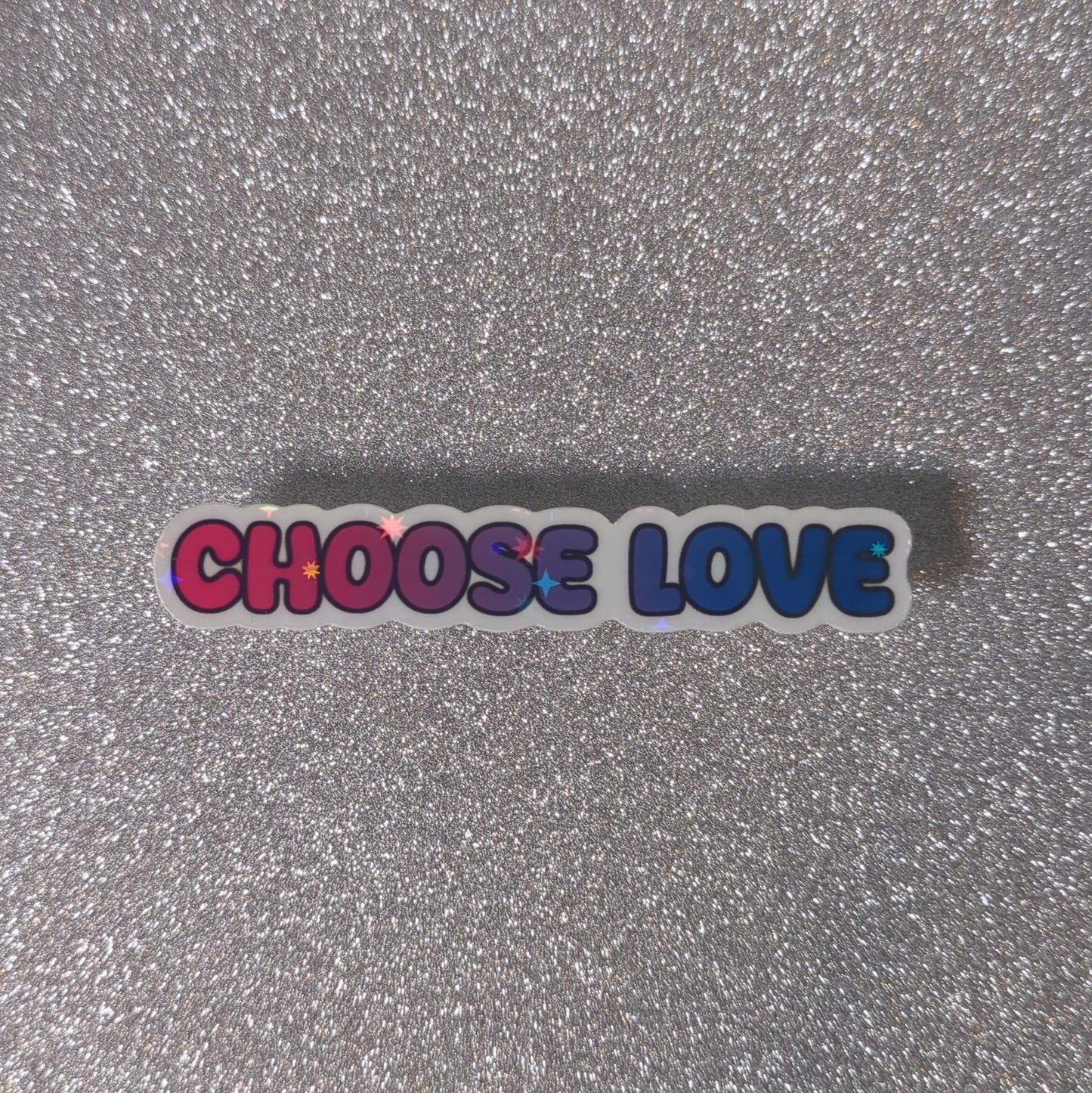 Holo Glitzer Vinyl Sticker - Choose love - Bisexuell Sticker kindafcreations