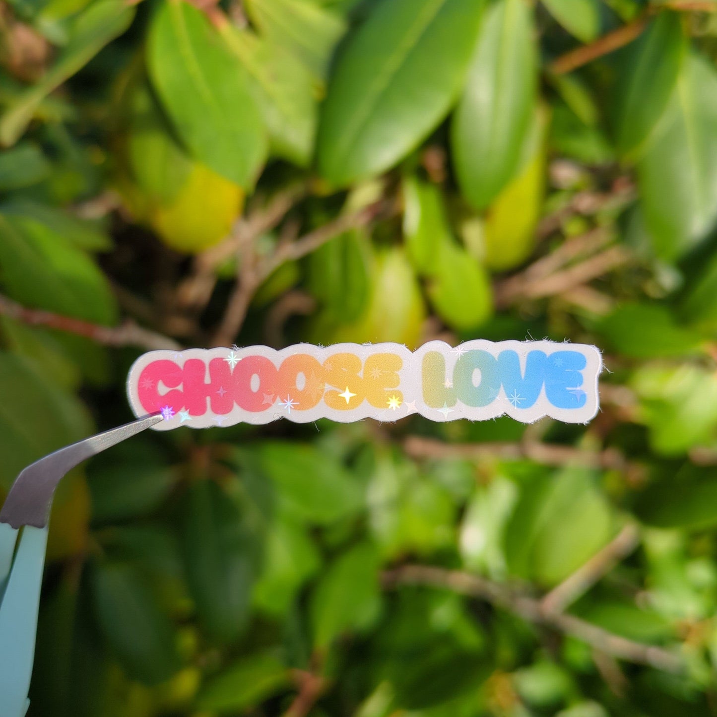 Holo Glitzer Vinyl Sticker - Choose love - Pansexuell Sticker kindafcreations