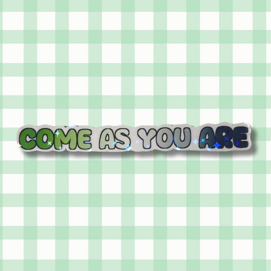 Holo Glitzer Vinyl Sticker - come as you are - Aromantisch Flagge Sticker kindafcreations