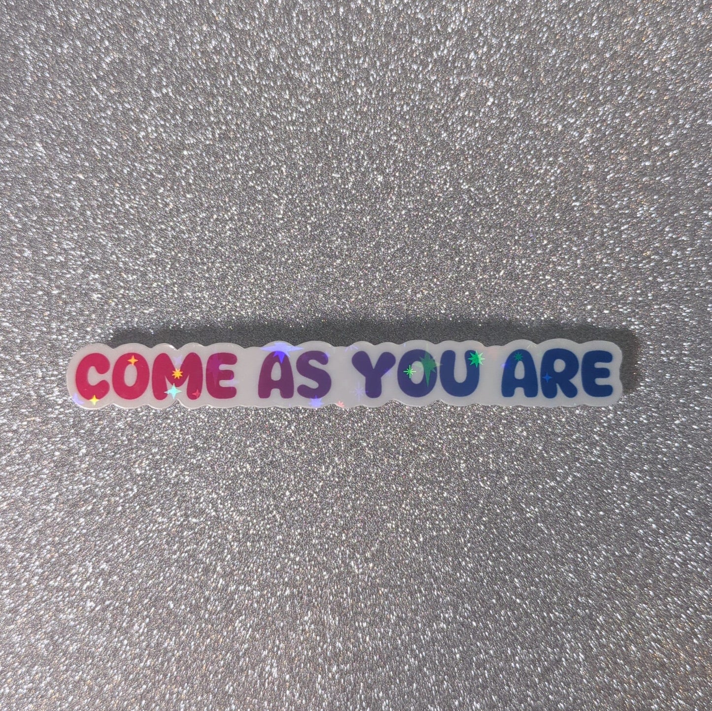 Holo Glitzer Vinyl Sticker - Come as you are - Bisexuell Sticker kindafcreations