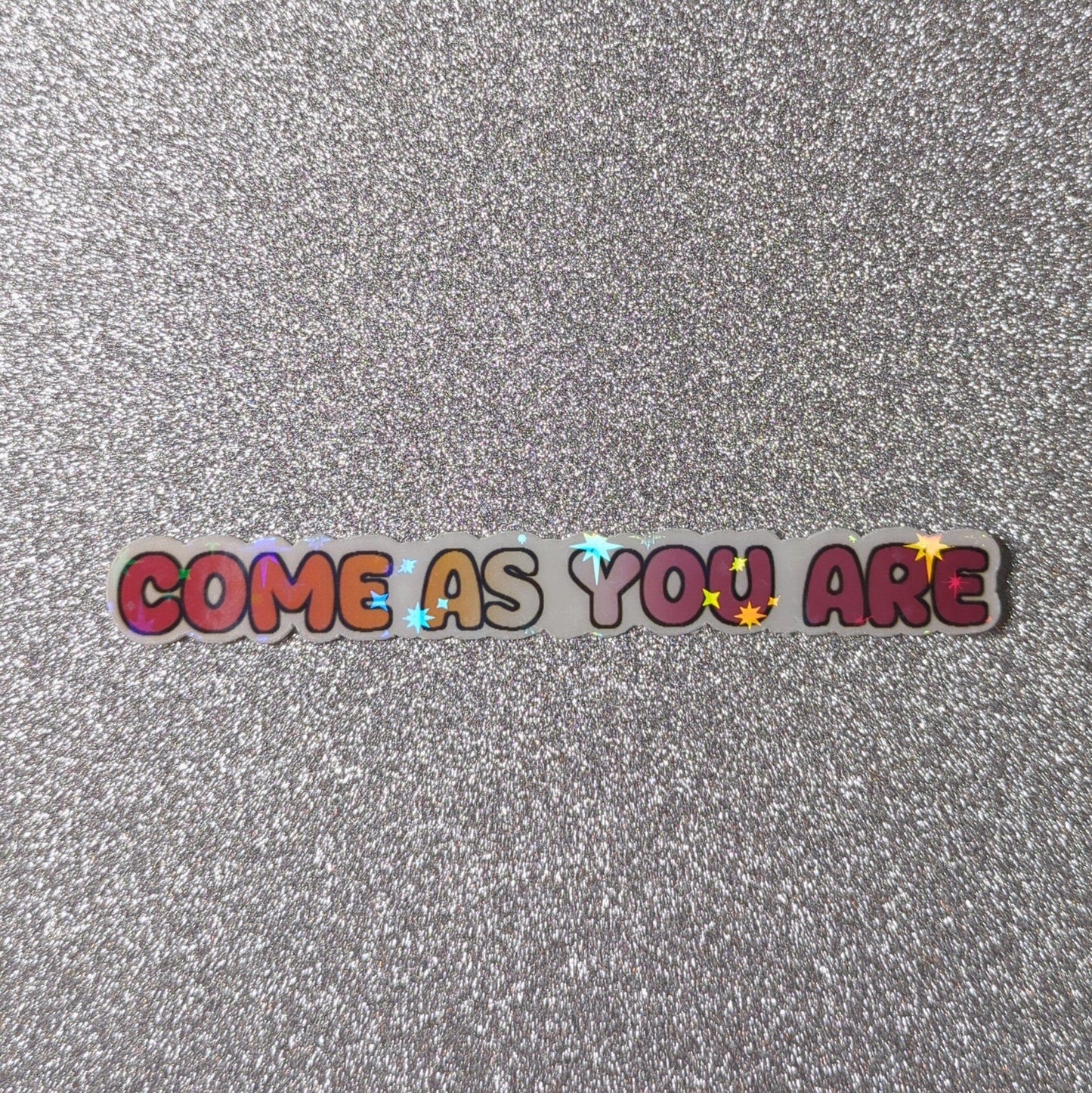 Holo Glitzer Vinyl Sticker - come as you are - Lesbisch Sticker kindafcreations