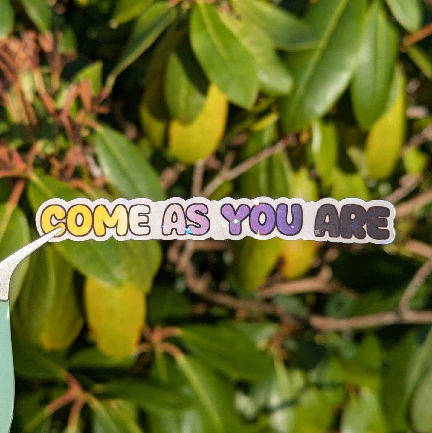 Holo Glitzer Vinyl Sticker - Come as you are - Nonbinary Sticker kindafcreations