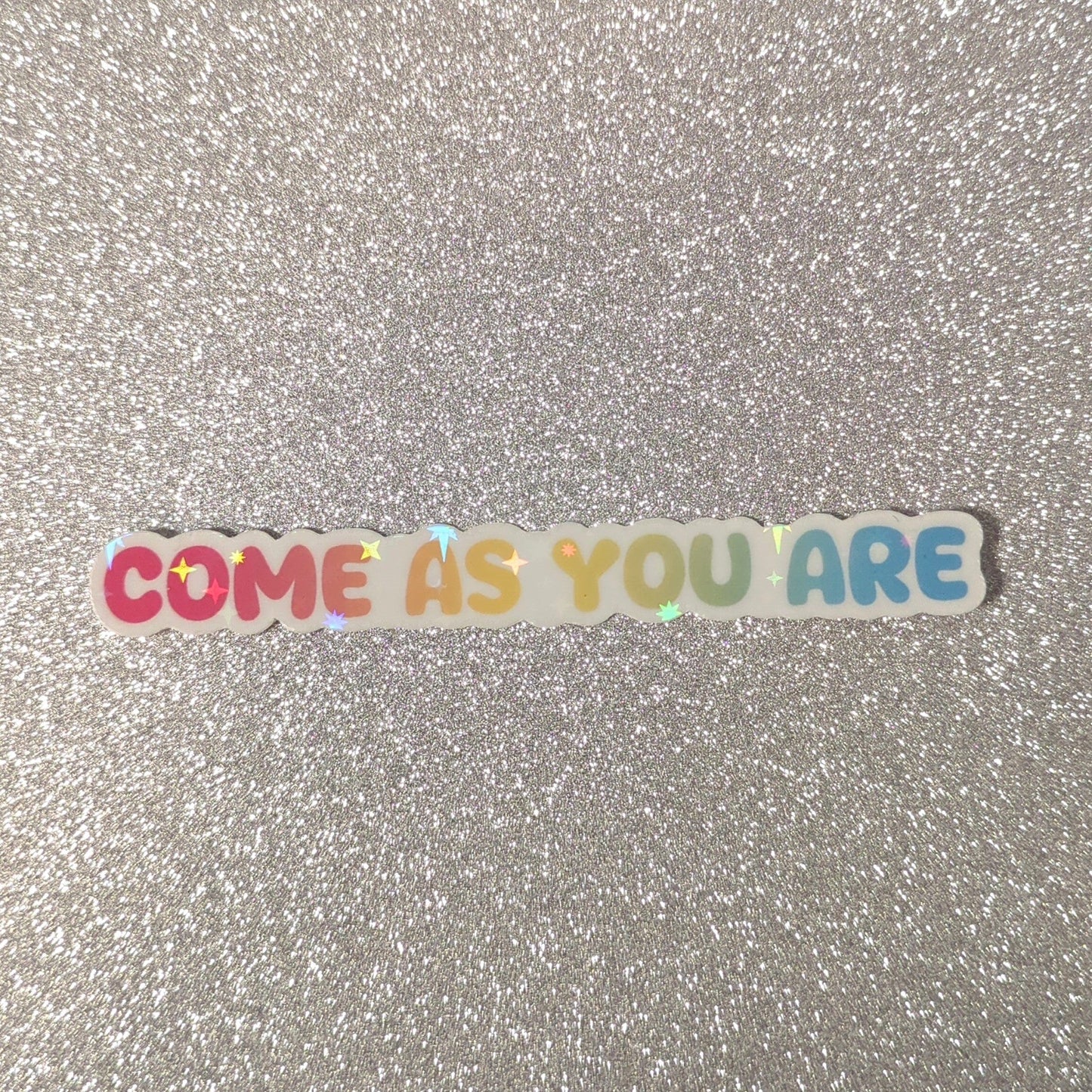 Holo Glitzer Vinyl Sticker - Come as you are - Pansexuell Sticker kindafcreations