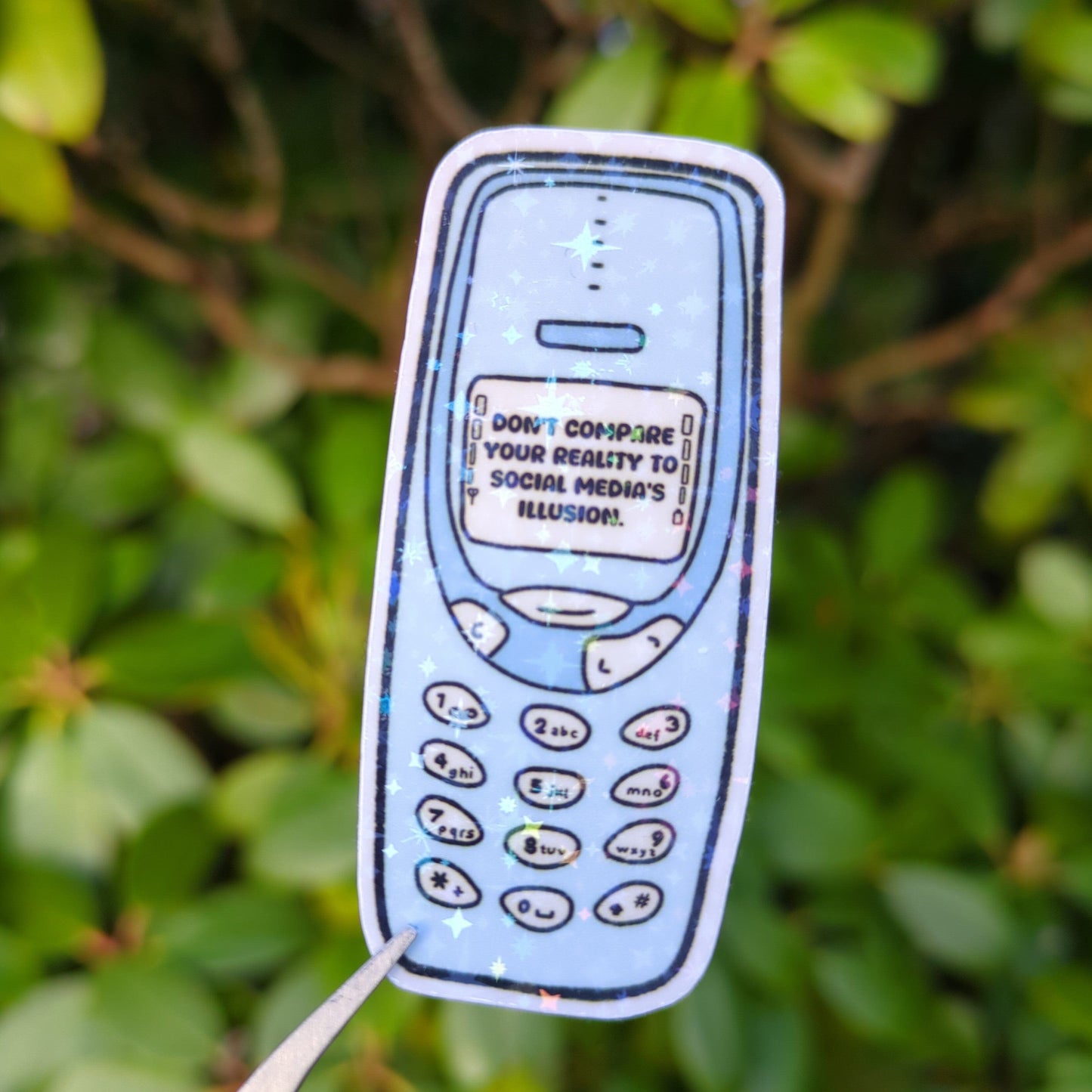 Holo Glitzer Vinyl Sticker - Don't compare your reality to social media's illusion kindafcreations