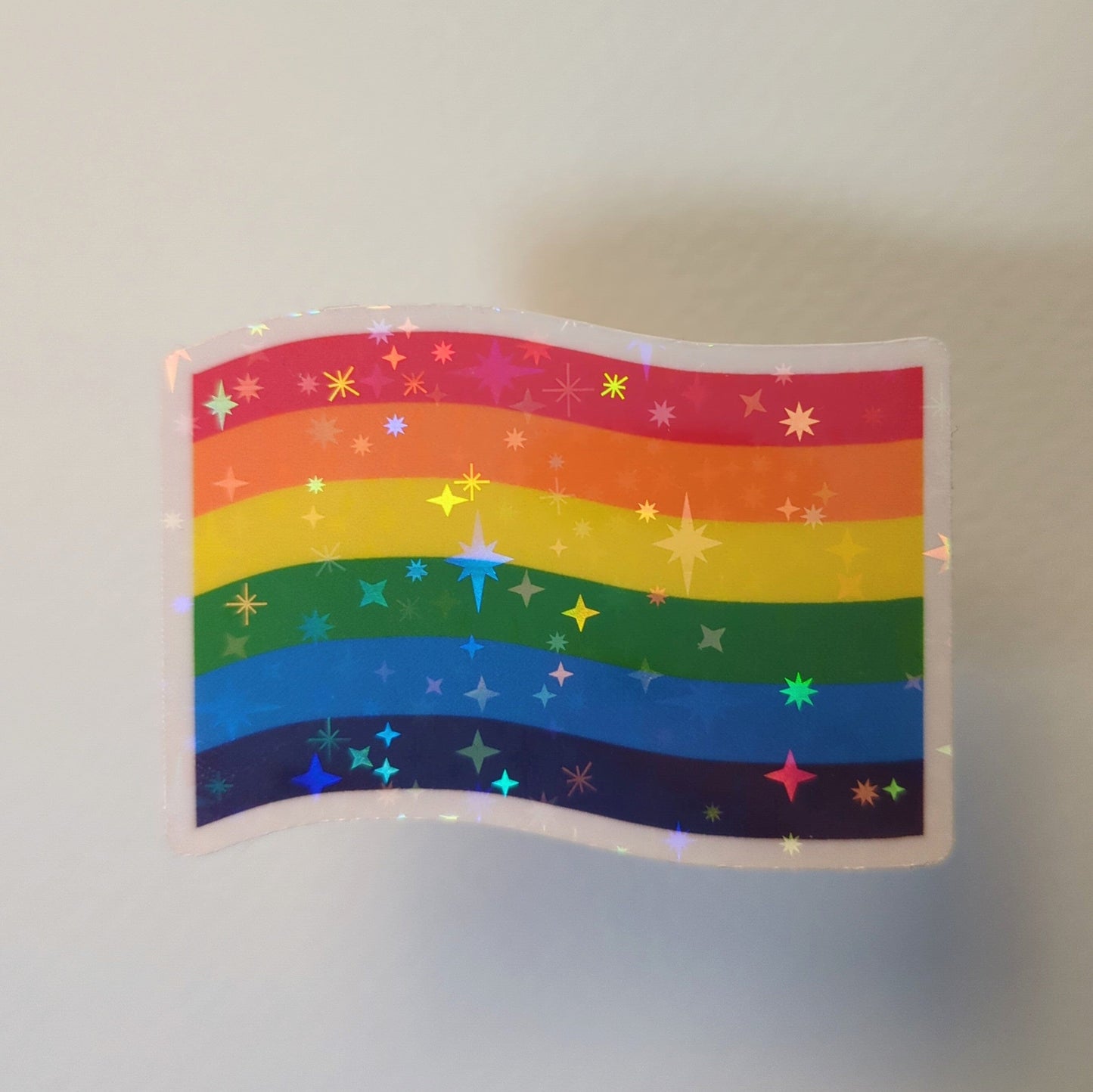 Holo Glitzer Vinyl Sticker - Flagge - Regenbogen Pride Sticker kindafcreations