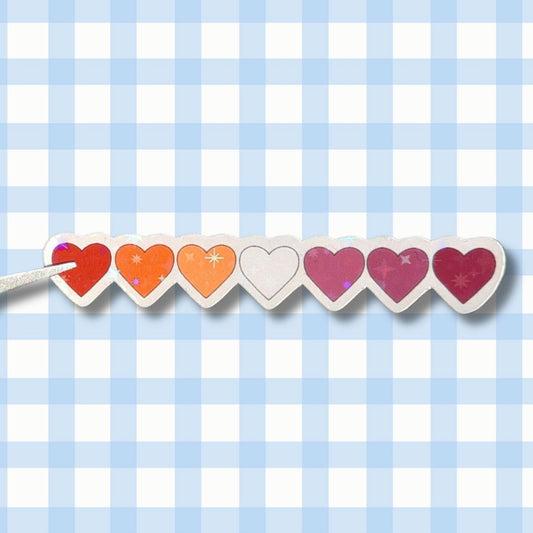 Holo Glitzer Vinyl Sticker - Herzen - Lesbisch Sticker kindafcreations