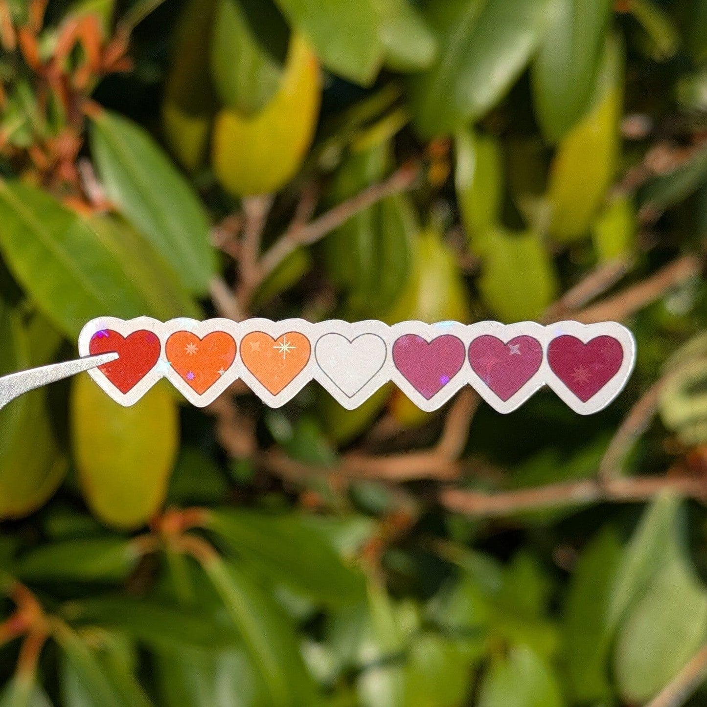 Holo Glitzer Vinyl Sticker - Herzen - Lesbisch Sticker kindafcreations