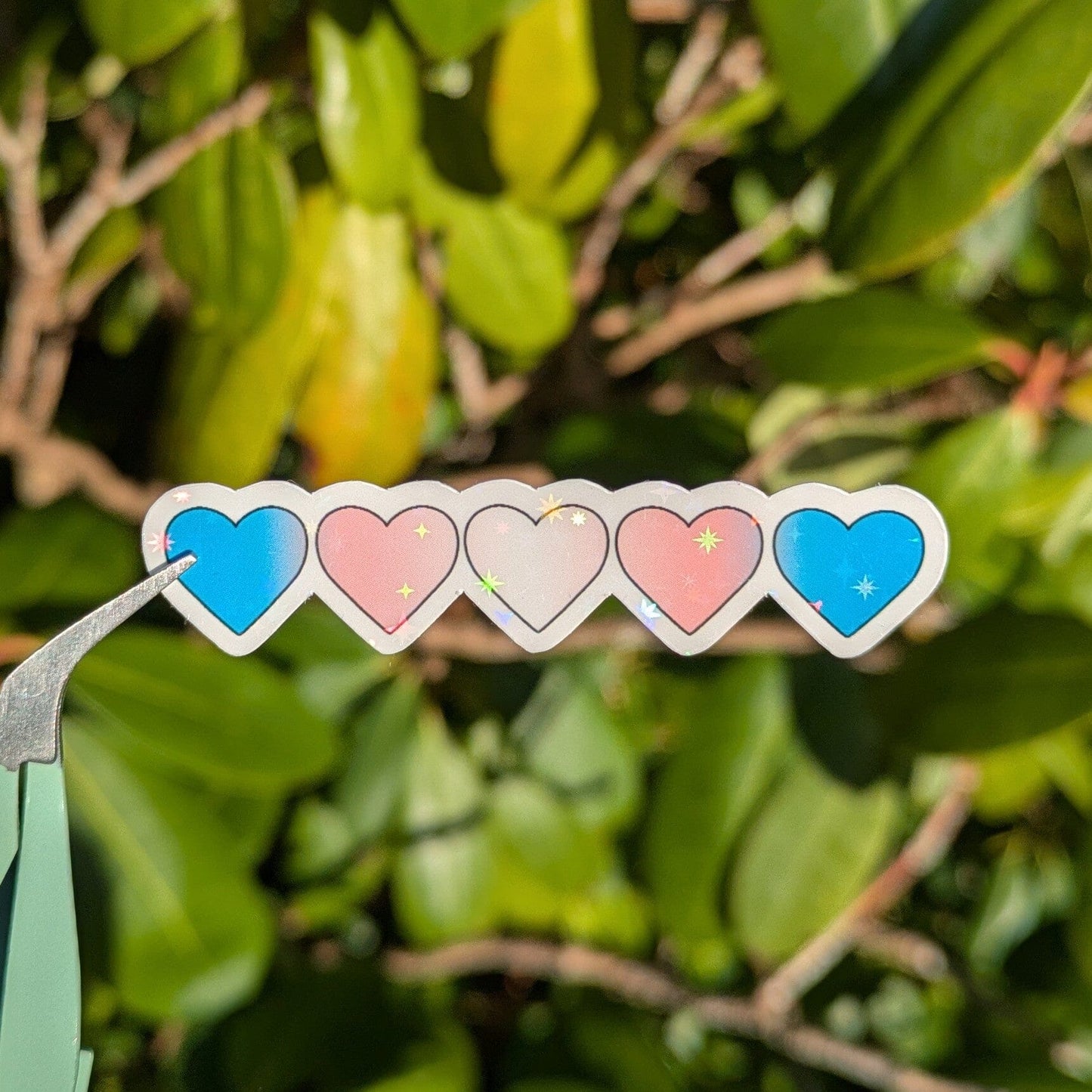 Holo Glitzer Vinyl Sticker - Herzen - Trans kindafcreations