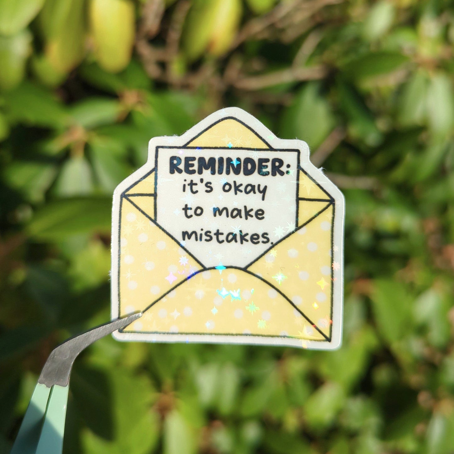 Holo Glitzer Vinyl Sticker - Little Reminder - Briefe kindafcreations It's okay to make mistakes