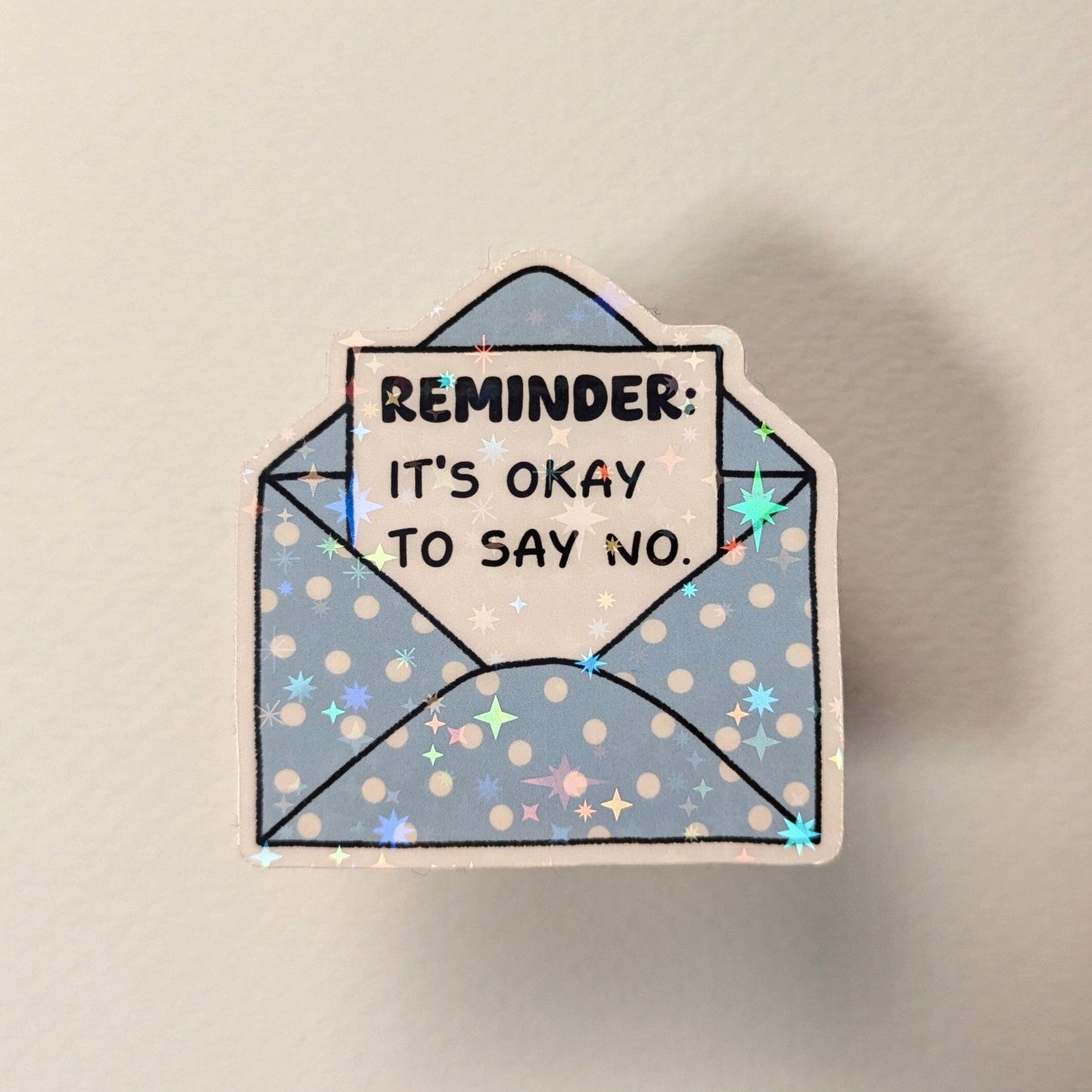 Holo Glitzer Vinyl Sticker - Little Reminder - Briefe kindafcreations It's okay to say no