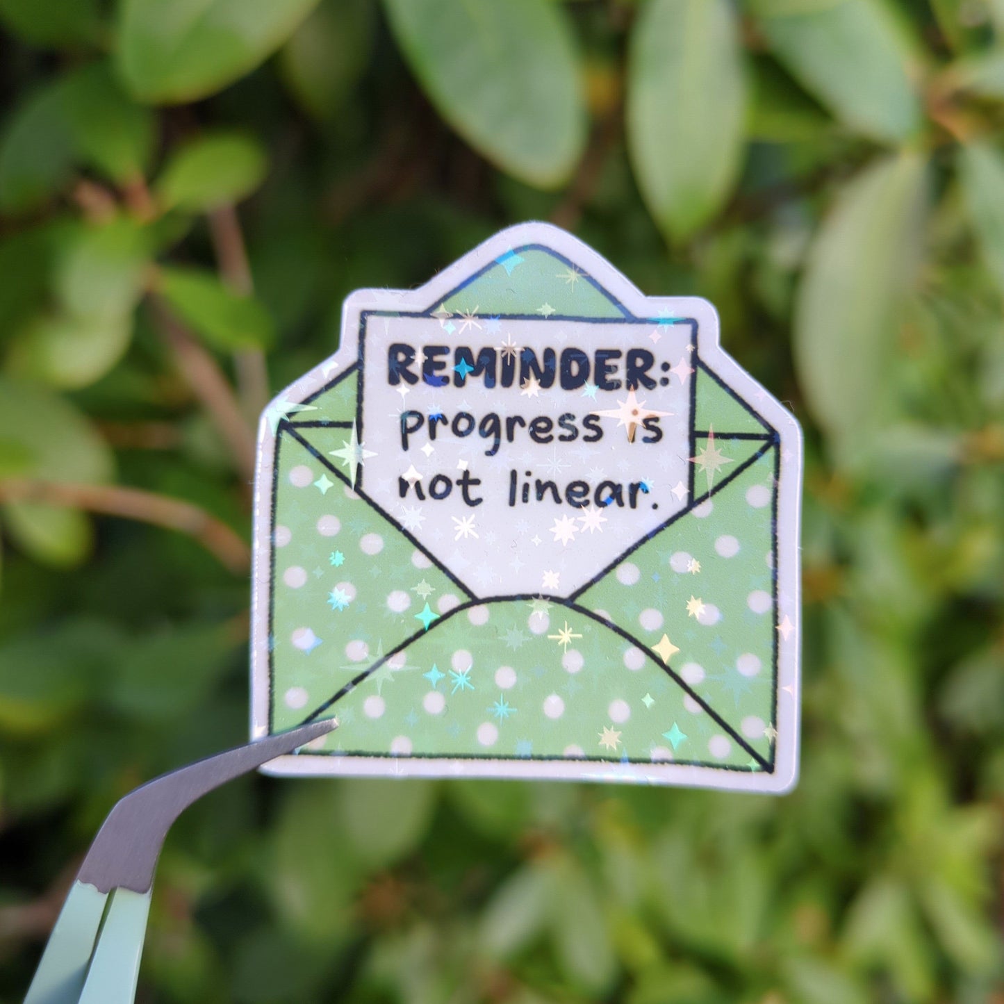 Holo Glitzer Vinyl Sticker - Little Reminder - Briefe kindafcreations Progress is not linear