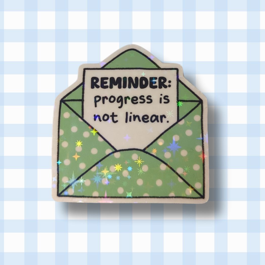 Holo Glitzer Vinyl Sticker - Little Reminder - Briefe kindafcreations Progress is not linear