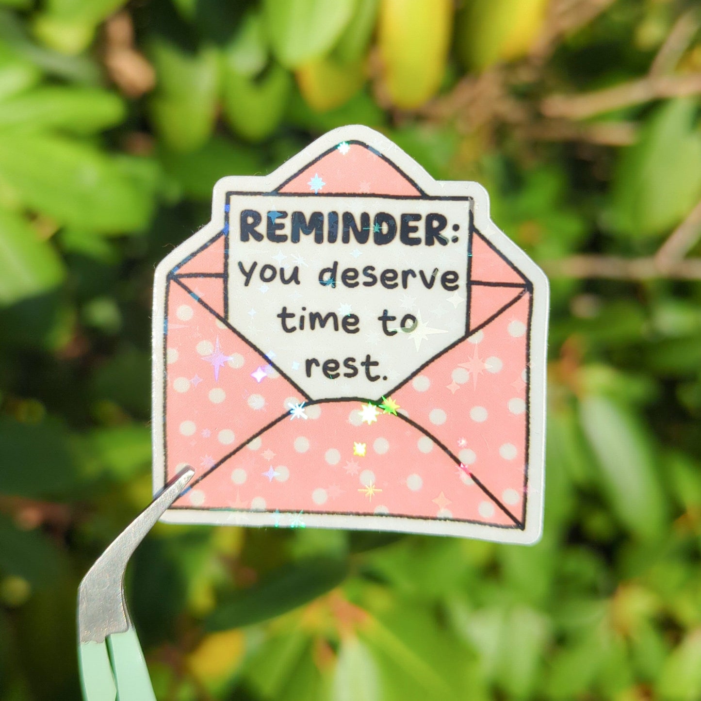 Holo Glitzer Vinyl Sticker - Little Reminder - Briefe kindafcreations You deserve time to rest