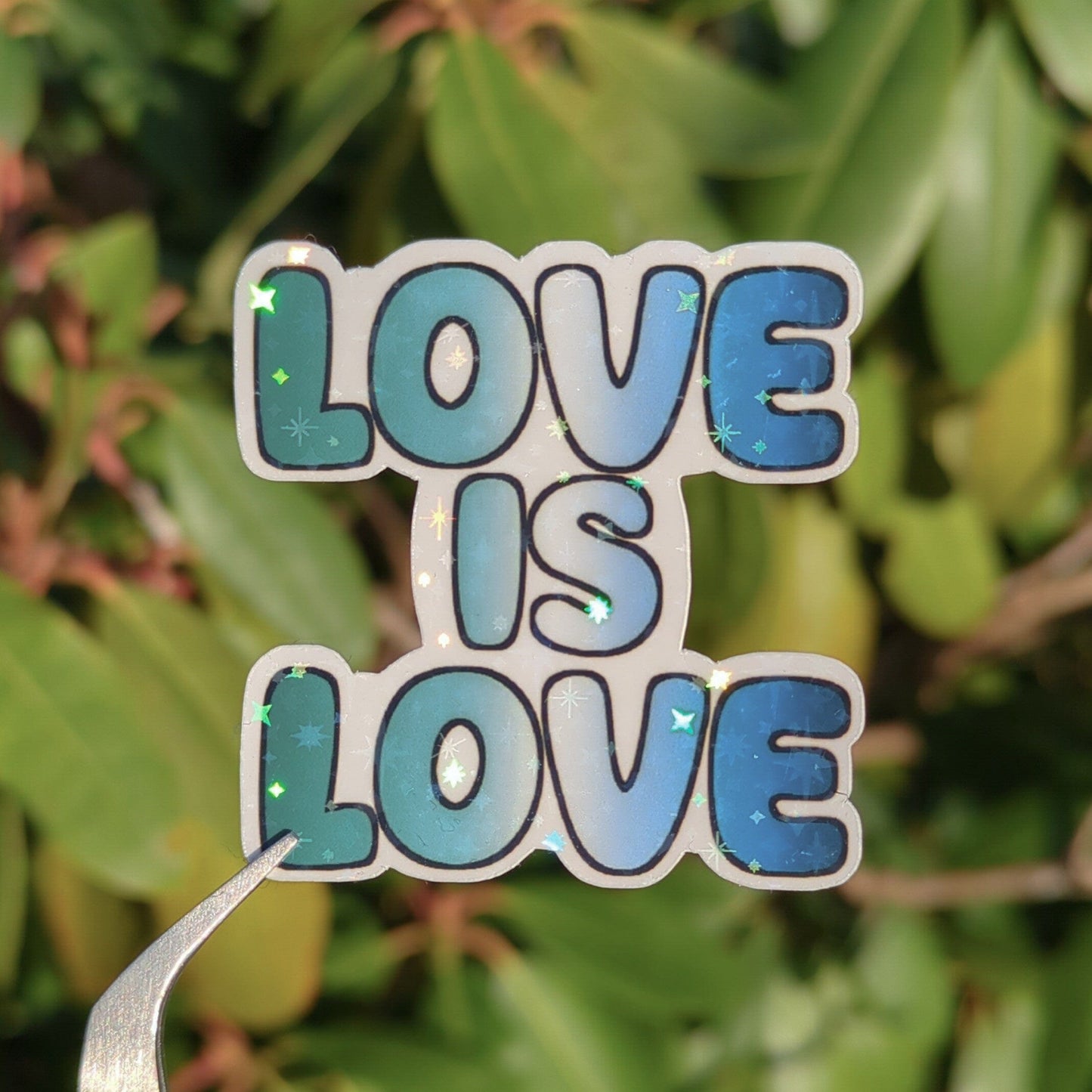 Holo Glitzer Vinyl Sticker - love is love - Gay Sticker kindafcreations
