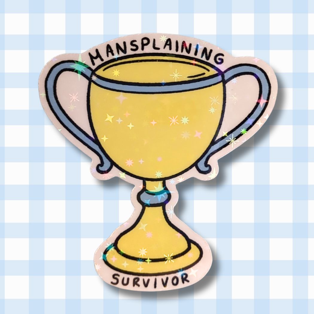 Holo Glitzer Vinyl Sticker - Mansplaining Survivor kindafcreations