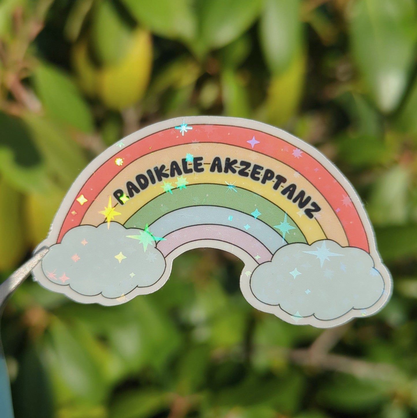Holo Glitzer Vinyl Sticker - Radikale Akzeptanz - DBT Therapie kindafcreations