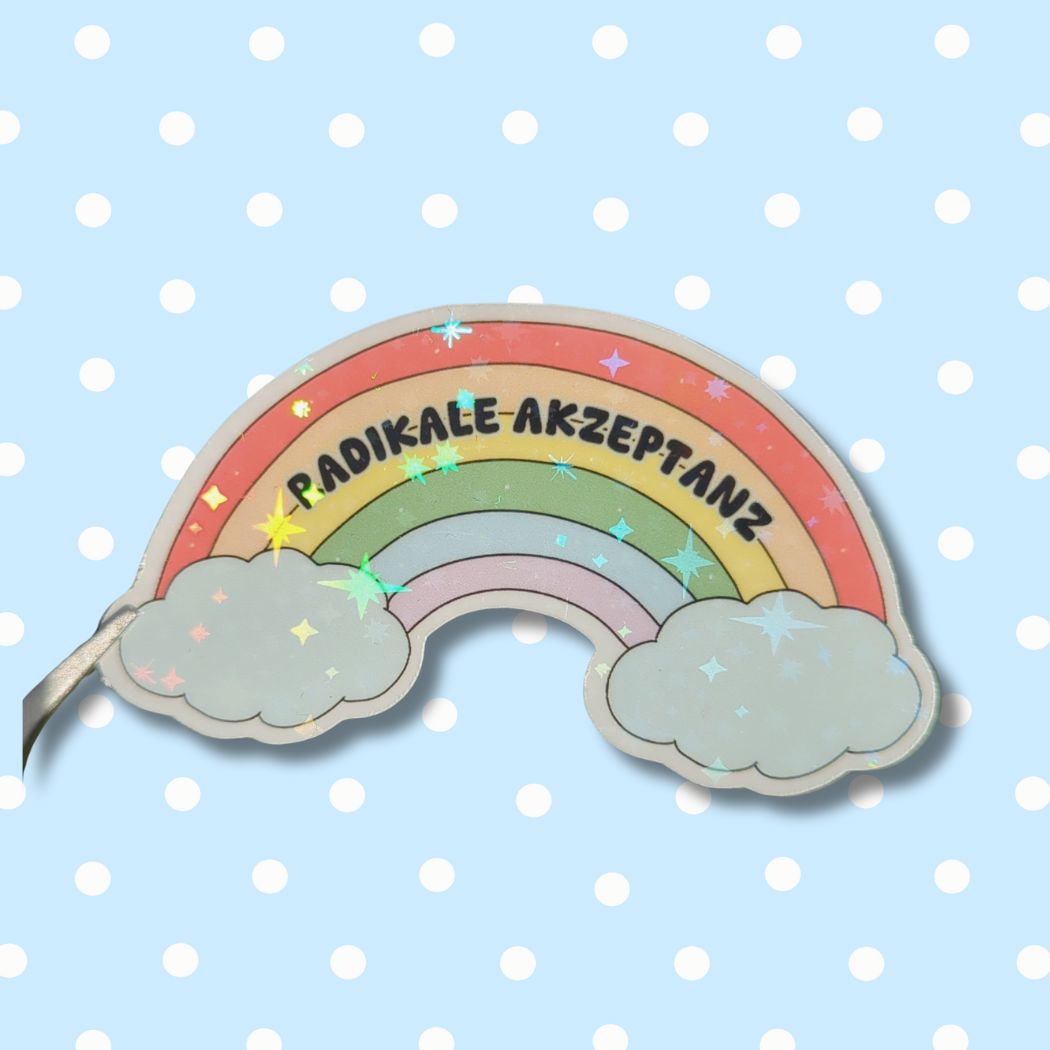 Holo Glitzer Vinyl Sticker - Radikale Akzeptanz - DBT Therapie kindafcreations