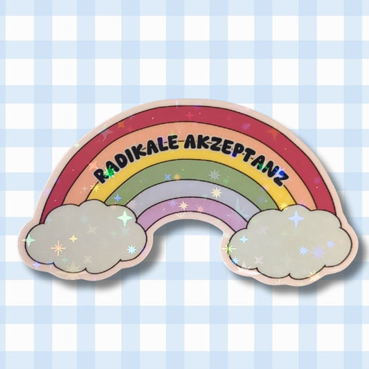 Holo Glitzer Vinyl Sticker - Radikale Akzeptanz - DBT Therapie kindafcreations
