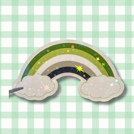 Holo Glitzer Vinyl Sticker - Regenbogen - Aromantisch Flagge Sticker kindafcreations