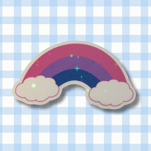 Holo Glitzer Vinyl Sticker - Regenbogen - Bisexuell Sticker kindafcreations