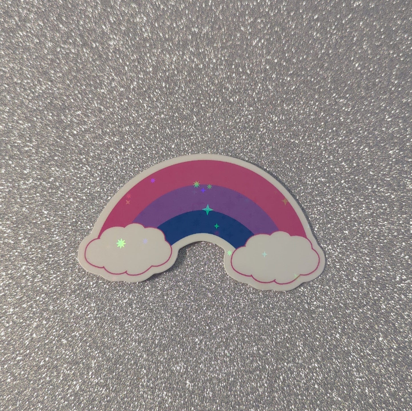 Holo Glitzer Vinyl Sticker - Regenbogen - Bisexuell Sticker kindafcreations