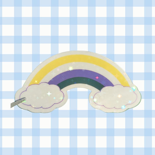 Holo Glitzer Vinyl Sticker - Regenbogen - Nonbinary Sticker kindafcreations