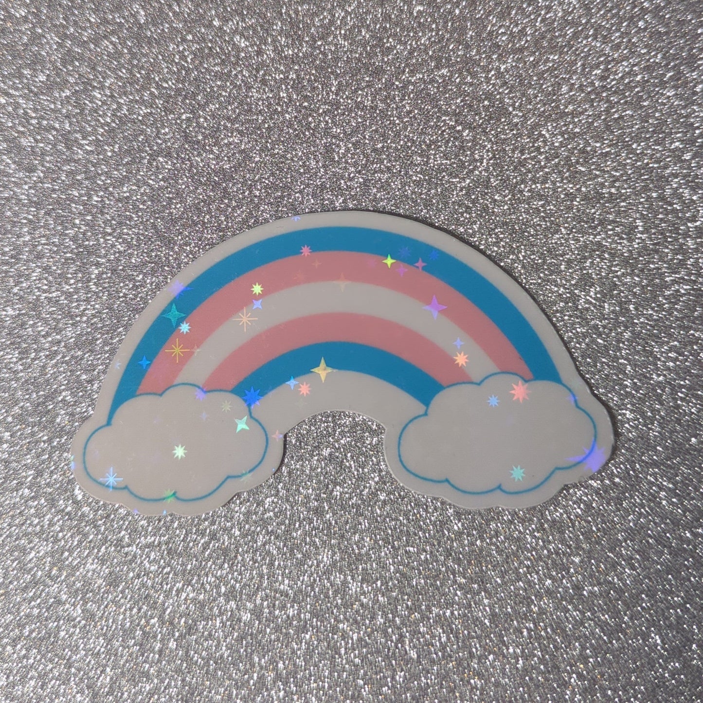 Holo Glitzer Vinyl Sticker - Regenbogen - Trans Sticker kindafcreations