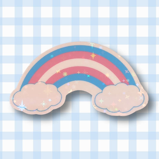 Holo Glitzer Vinyl Sticker - Regenbogen - Trans Sticker kindafcreations