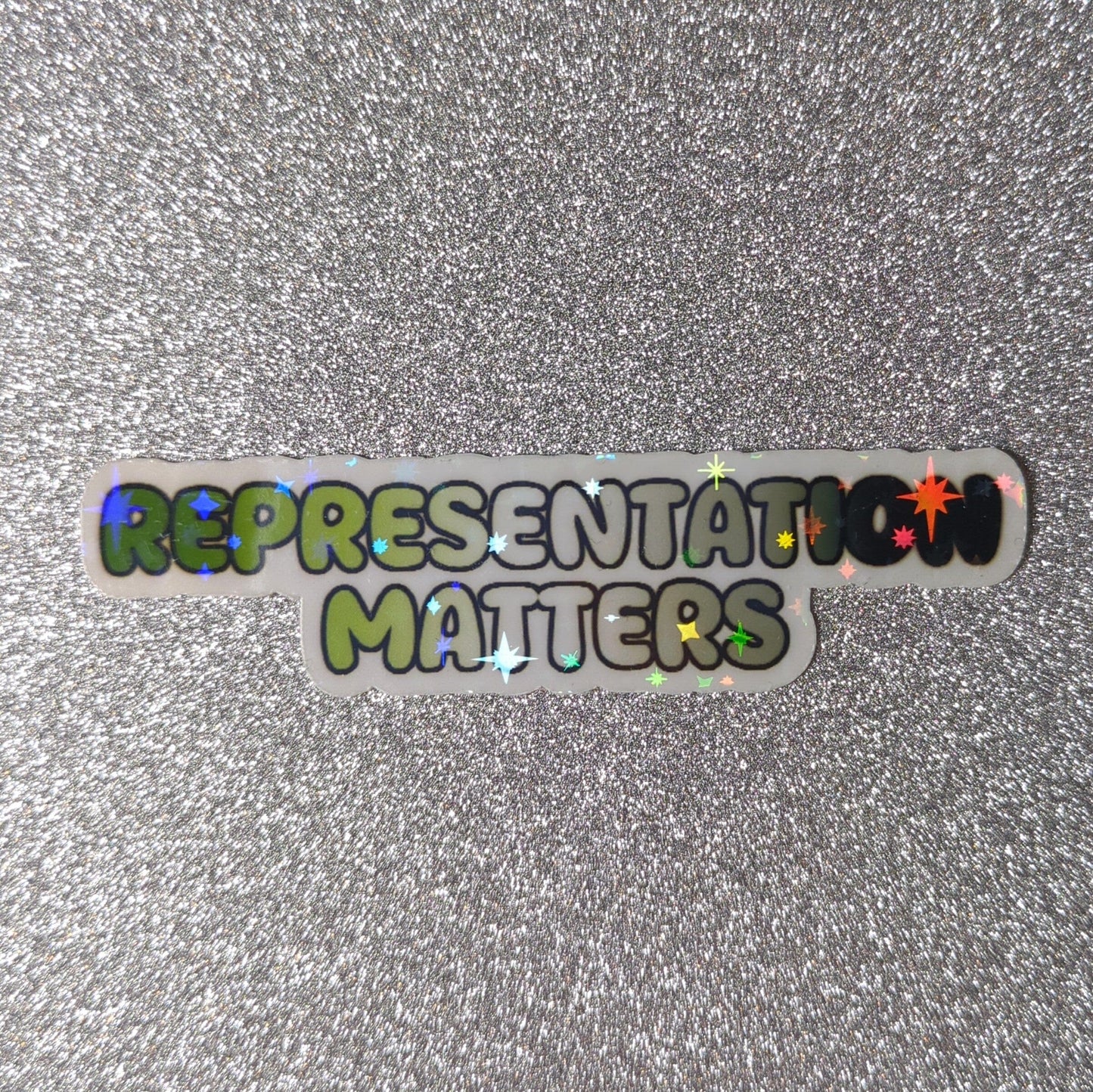 Holo Glitzer Vinyl Sticker - Representation Matters - Aromantisch Sticker kindafcreations