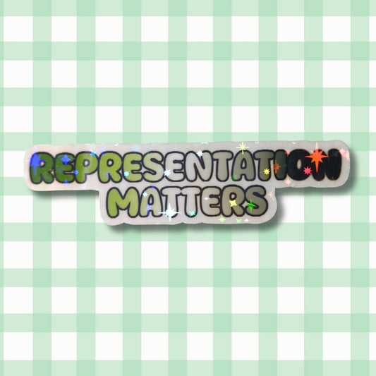 Holo Glitzer Vinyl Sticker - Representation Matters - Aromantisch Sticker kindafcreations