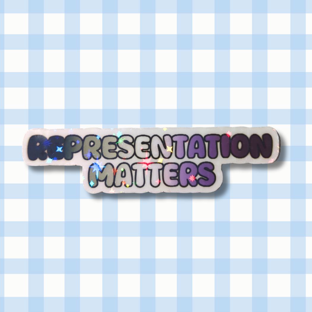 Holo Glitzer Vinyl Sticker - Representation Matters - Asexuell Sticker kindafcreations