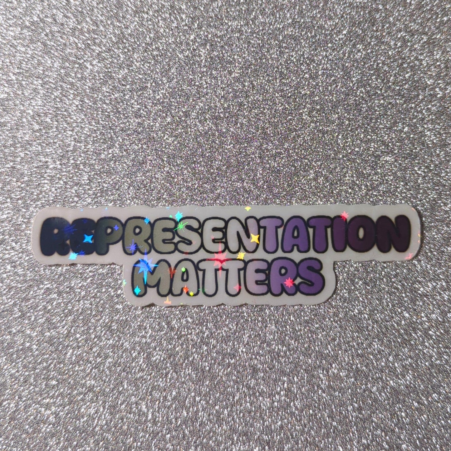 Holo Glitzer Vinyl Sticker - Representation Matters - Asexuell Sticker kindafcreations