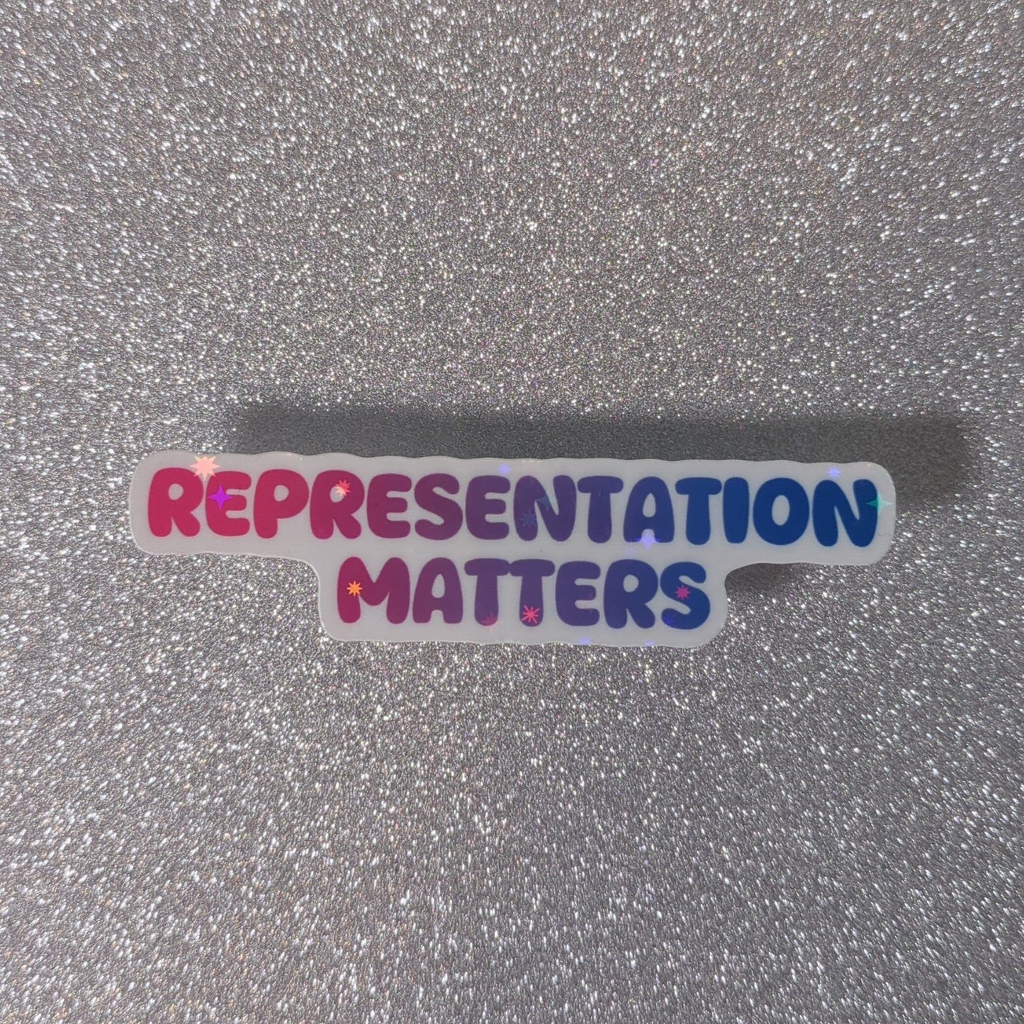 Holo Glitzer Vinyl Sticker - Representation Matters - Bisexuell Sticker kindafcreations