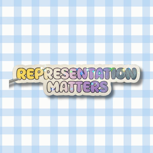 Holo Glitzer Vinyl Sticker - Representation Matters - Nonbinary Sticker kindafcreations