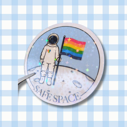 Holo Glitzer Vinyl Sticker - Safe Space - Pride Flagge Sticker kindafcreations