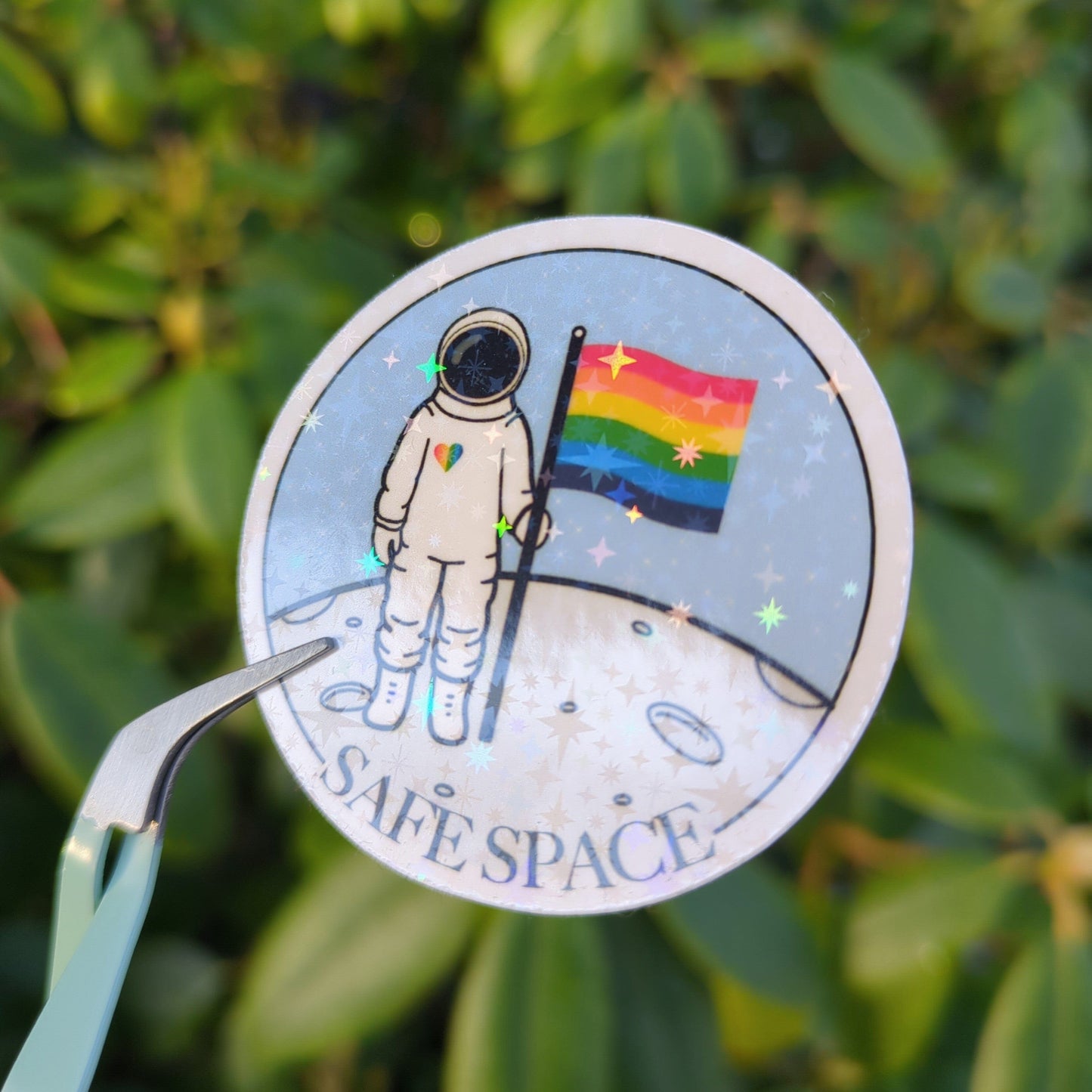 Holo Glitzer Vinyl Sticker - Safe Space - Pride Flagge Sticker kindafcreations