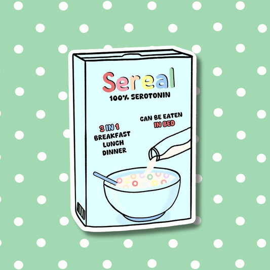 Holo Glitzer Vinyl Sticker - Sereal Serotonin Müsli kindafcreations