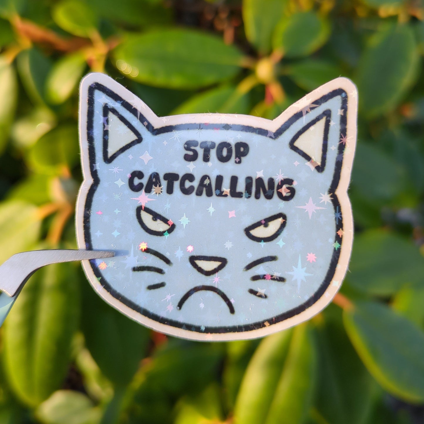 Holo Glitzer Vinyl Sticker - Stop Catcalling - Gegen Belästigung kindafcreations